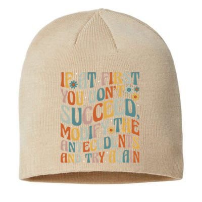If At First You Dont Succeed Behavior Teacher ABA Therapist Sustainable Beanie