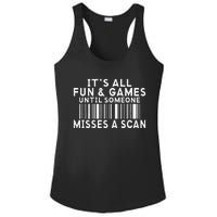 Its All Fun And Games Until Someone Misses A Scan Postal Ladies PosiCharge Competitor Racerback Tank