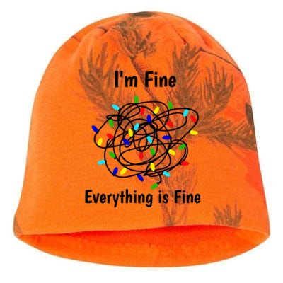 I Am Fine Everything Is Fine Tangled Christmas Lights Cute Gift Kati - Camo Knit Beanie