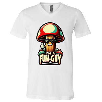 IM A Fun Guy Amusing Mushroom EnthusiastS Funny Pun V-Neck T-Shirt