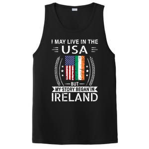 Irish American Flag Gift Meaningful Gift My Story Began In Ireland PosiCharge Competitor Tank