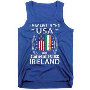 Irish American Flag Gift Meaningful Gift My Story Began In Ireland Tank Top