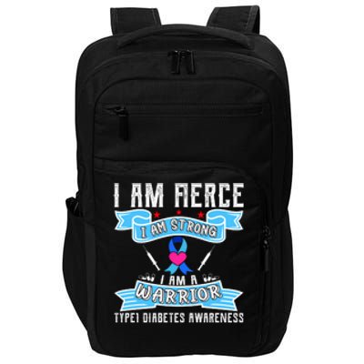 I Am Fierce Strong A Warrior Type 1 Diabetes Awareness Impact Tech Backpack