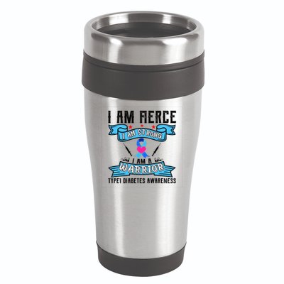 I Am Fierce Strong A Warrior Type 1 Diabetes Awareness 16oz Travel Tumbler