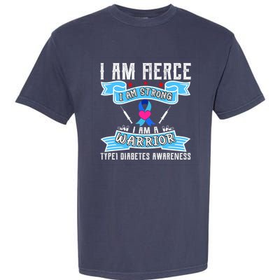 I Am Fierce Strong A Warrior Type 1 Diabetes Awareness Garment-Dyed Heavyweight T-Shirt
