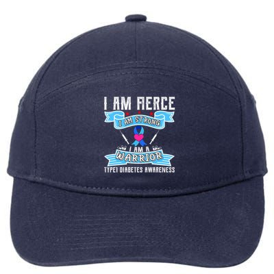 I Am Fierce Strong A Warrior Type 1 Diabetes Awareness 7-Panel Snapback Hat