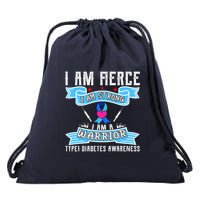 I Am Fierce Strong A Warrior Type 1 Diabetes Awareness Drawstring Bag