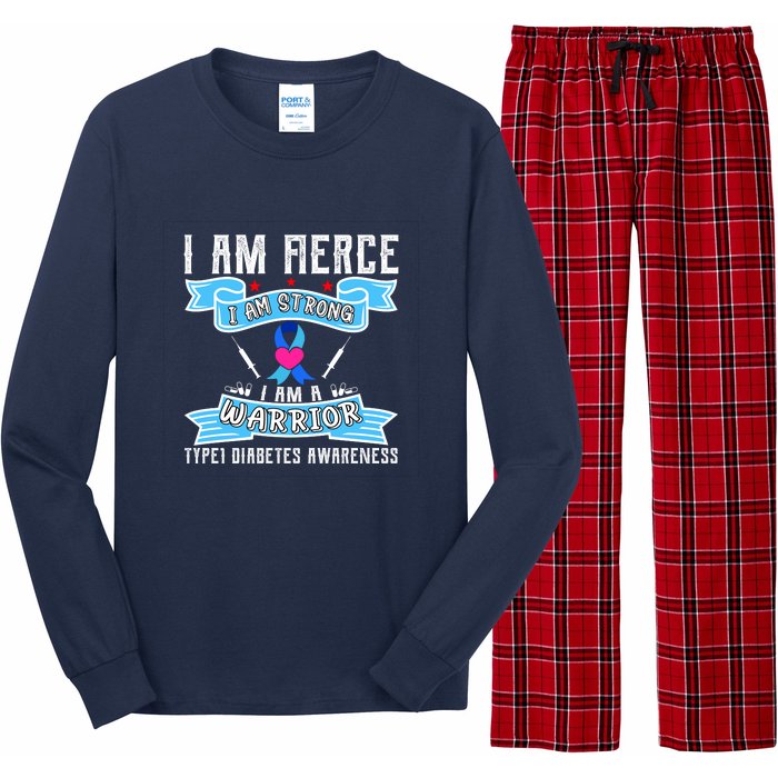 I Am Fierce Strong A Warrior Type 1 Diabetes Awareness Long Sleeve Pajama Set