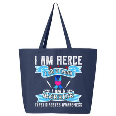 I Am Fierce Strong A Warrior Type 1 Diabetes Awareness 25L Jumbo Tote