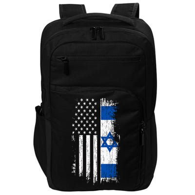 Israeli American Flag Pride Israel Usa Impact Tech Backpack