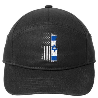 Israeli American Flag Pride Israel Usa 7-Panel Snapback Hat
