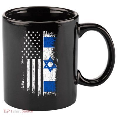 Israeli American Flag Pride Israel Usa 11oz C Handle Ceramic Mug