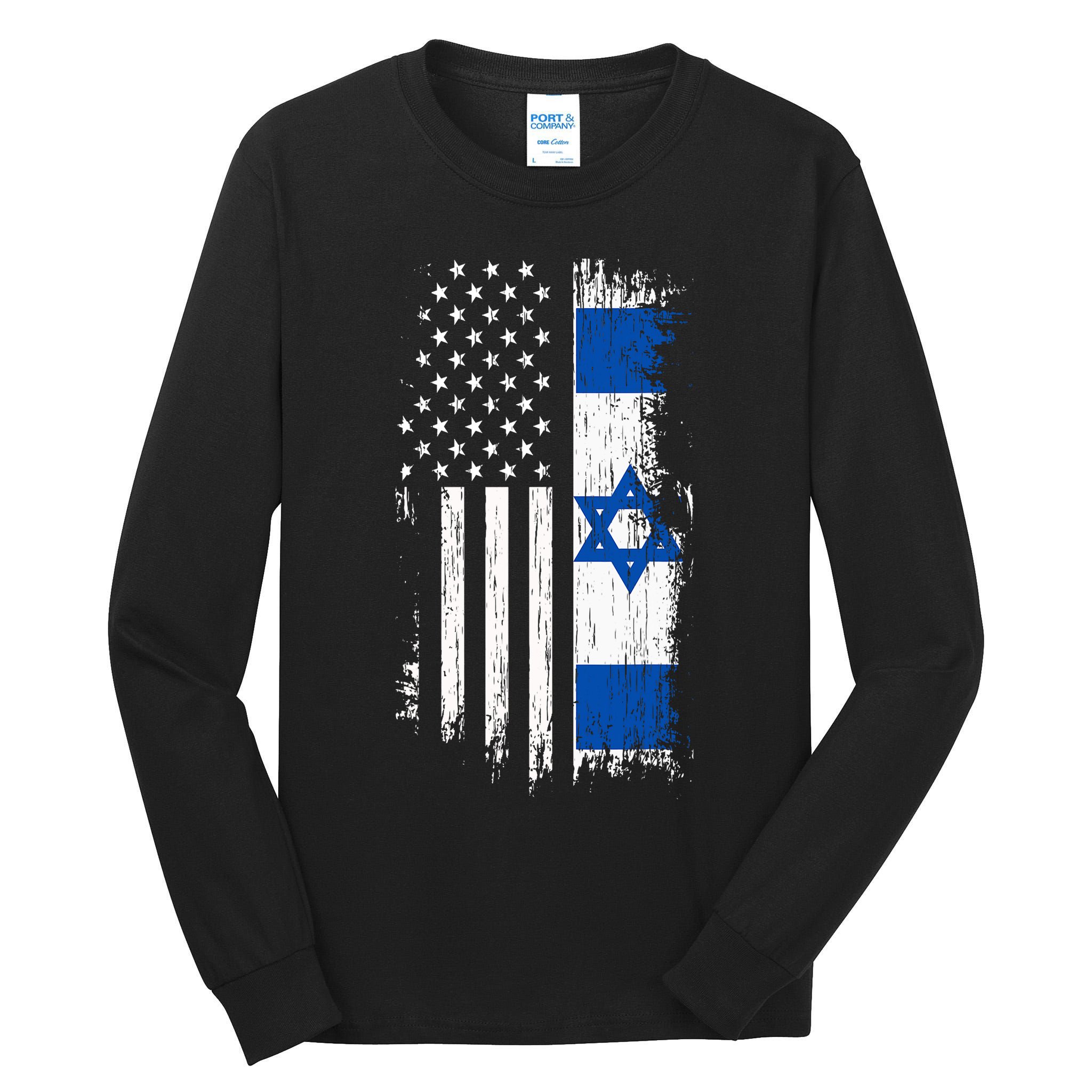 Israeli American Flag Pride Israel Usa Tall Long Sleeve T-Shirt