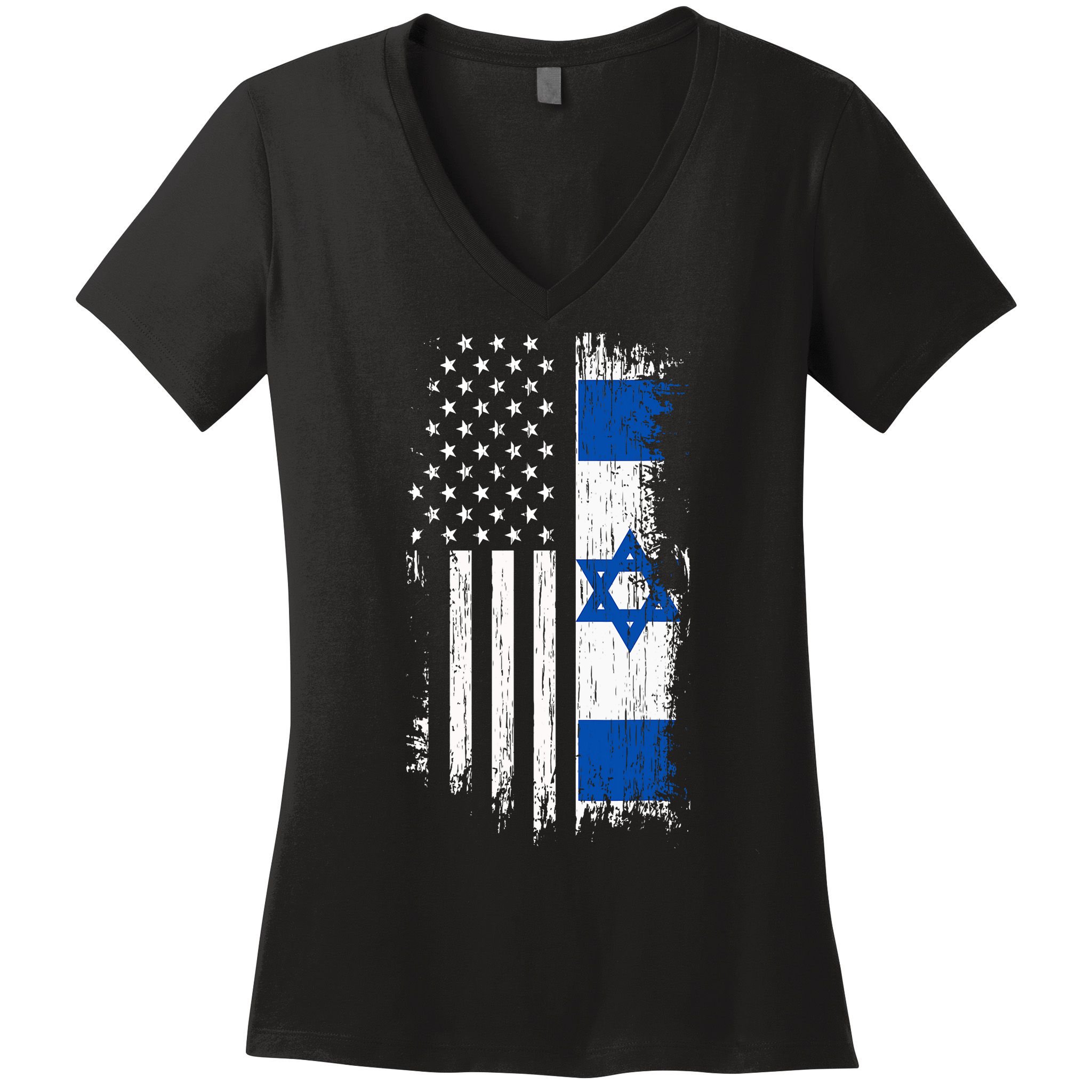 Israeli American Flag Pride Israel Usa Women's V-Neck T-Shirt