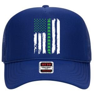 Irish American Flag Meaningful Gift St Patrick's Day Sweater High Crown Mesh Back Trucker Hat