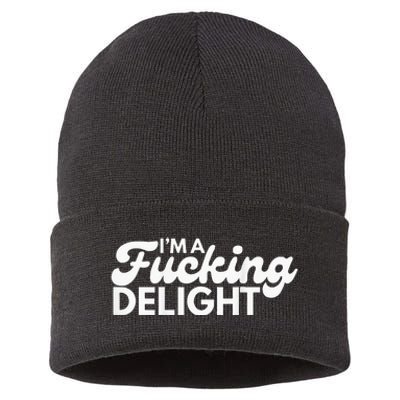 Im A Fucking Delight Funny Sarcasm Sustainable Knit Beanie