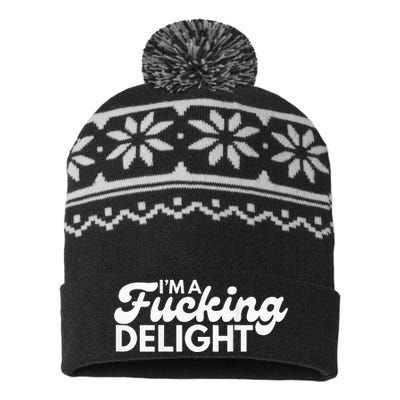 Im A Fucking Delight Funny Sarcasm USA-Made Snowflake Beanie