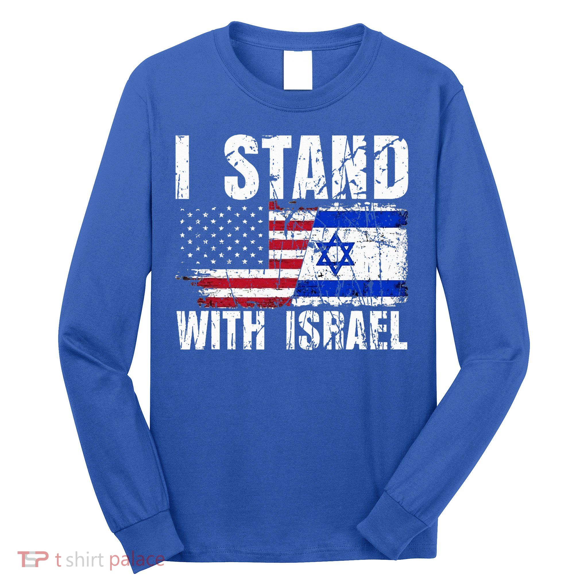 Israeli American Flag Pride Israel Usa Star Of Jerusalem Long Sleeve Shirt