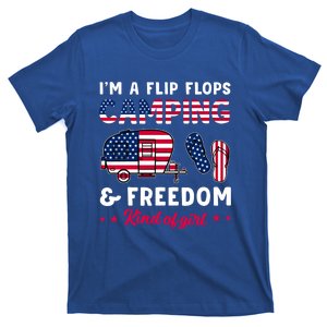 I’m A Flip Flops Camping Freedom Kind Of American Flag Gift T-Shirt