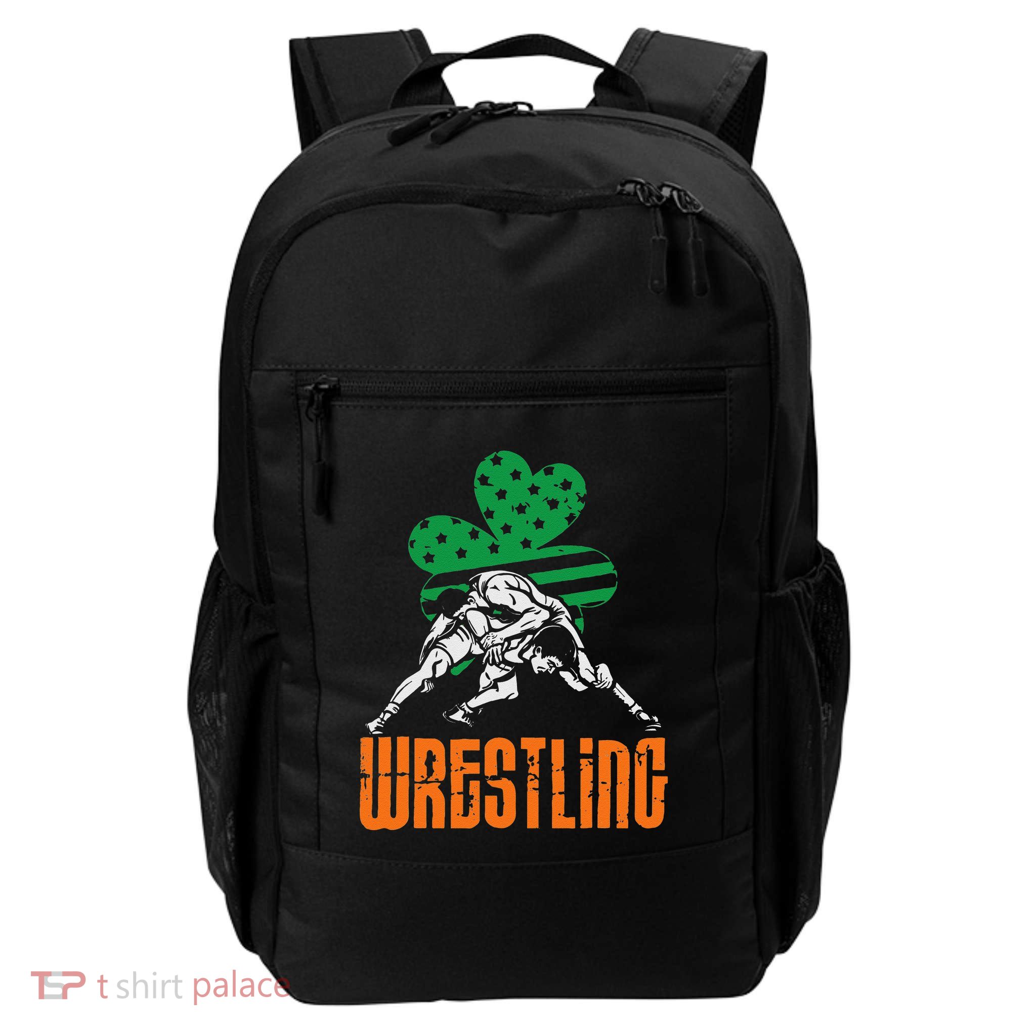Irish American Flag Shamrock Wrestling St. Patricks Day Backpack