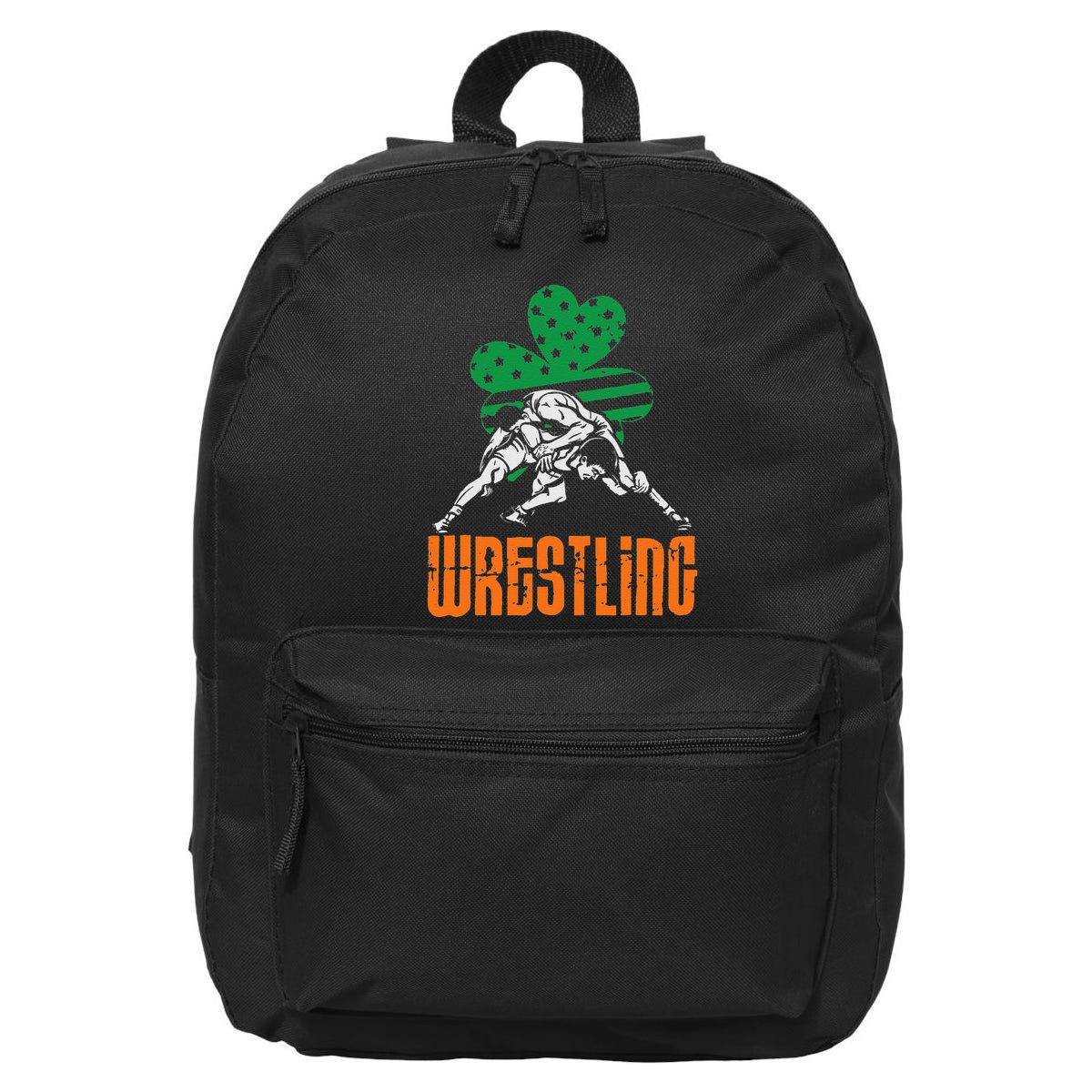 Irish American Flag Shamrock Wrestling St. Patricks Day 16 in Basic Backpack