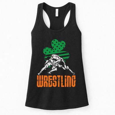 Irish American Flag Shamrock Wrestling St. Patricks Day Womens Tank Top