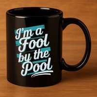 IM A Fool By The Pool Funny Swimming Team Swim Lover Joke 11oz C Handle Ceramic Mug