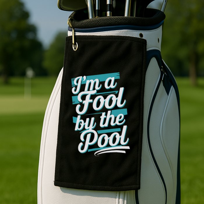 IM A Fool By The Pool Funny Swimming Team Swim Lover Joke Golf Towel