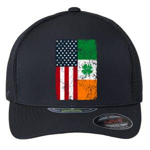 Ireland American Flag Dual Citizen Patriotic Distressed Meaningful Gift Flexfit Unipanel Trucker Cap