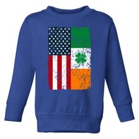 Ireland American Flag Dual Citizen Patriotic Distressed Meaningful Gift Toddler Sweatshirt