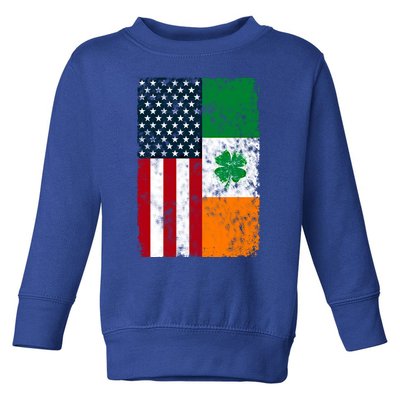 Ireland American Flag Dual Citizen Patriotic Distressed Meaningful Gift Toddler Sweatshirt