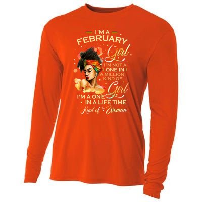 Im A February Black Aquarius Birthday Funny Gift Meaningful Gift Cooling Performance Long Sleeve Crew