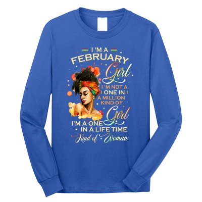 Im A February Black Aquarius Birthday Funny Gift Meaningful Gift Long Sleeve Shirt