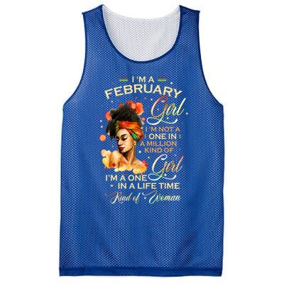 Im A February Black Aquarius Birthday Funny Gift Meaningful Gift Mesh Reversible Basketball Jersey Tank