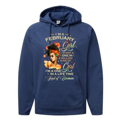 Im A February Black Aquarius Birthday Funny Gift Meaningful Gift Performance Fleece Hoodie