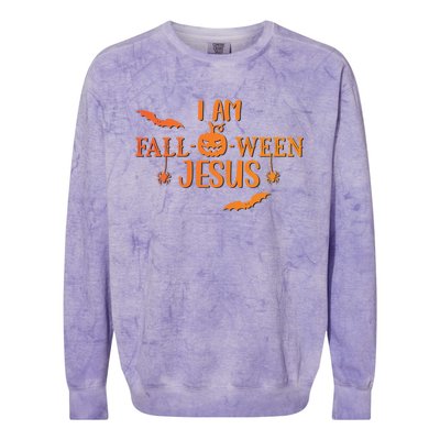 I Am Falloween Jesus Cute Christian Faith Halloween Meaningful Gift Colorblast Crewneck Sweatshirt