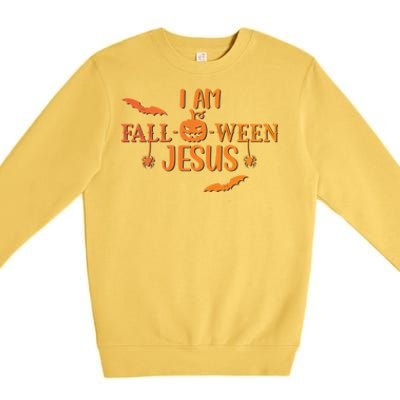 I Am Falloween Jesus Cute Christian Faith Halloween Meaningful Gift Premium Crewneck Sweatshirt