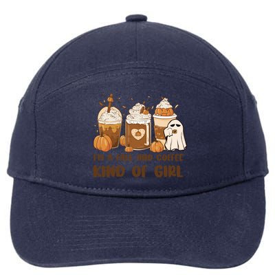 IM A Fall And Coffee Kind Of Retro Pumpkin Fall Autumn Gift 7-Panel Snapback Hat