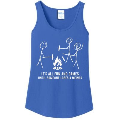 ItS All Fun And Games Until Someone Lose A Weiner Ladies Essential Tank