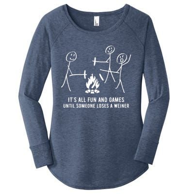 ItS All Fun And Games Until Someone Lose A Weiner Women's Perfect Tri Tunic Long Sleeve Shirt