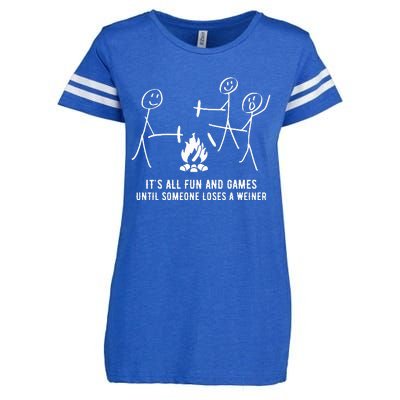 ItS All Fun And Games Until Someone Lose A Weiner Enza Ladies Jersey Football T-Shirt