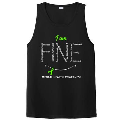 I Am Fine Mental Health Awareness Ribbon Green PosiCharge Competitor Tank