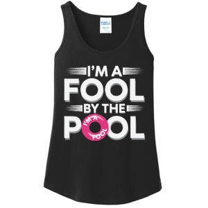 IM A Fool By The Pool Funny Swimming Team Swim Lover Joke Ladies Essential Tank