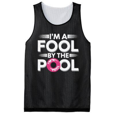 IM A Fool By The Pool Funny Swimming Team Swim Lover Joke Mesh Reversible Basketball Jersey Tank