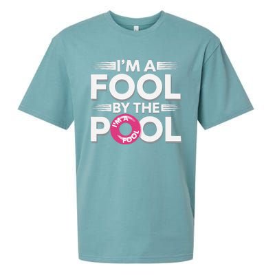 IM A Fool By The Pool Funny Swimming Team Swim Lover Joke Sueded Cloud Jersey T-Shirt