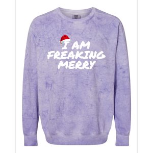 I Am Freaking Merry Christmas Cool Gift Colorblast Crewneck Sweatshirt