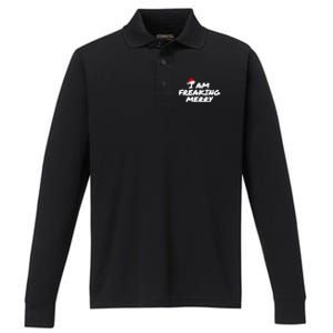 I Am Freaking Merry Christmas Cool Gift Performance Long Sleeve Polo