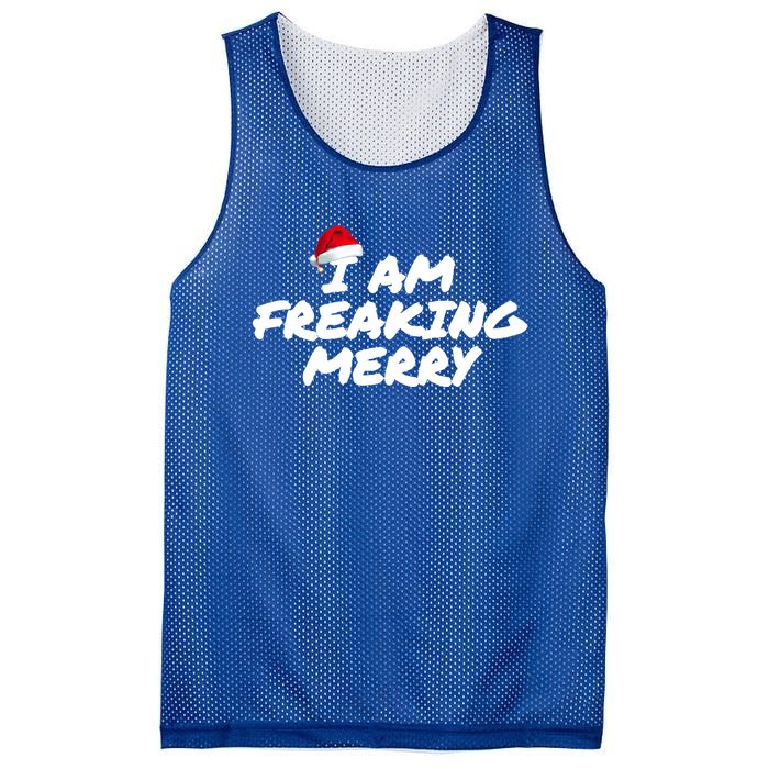 I Am Freaking Merry Christmas Cool Gift Mesh Reversible Basketball Jersey Tank