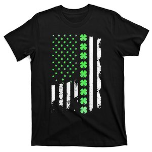 Irish American Flag Shamrock funny St Patricks Day T-Shirt