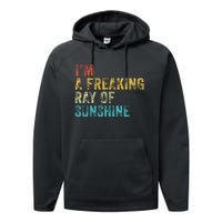 IM A Freaking Ray Of Sunshine Funny Sarcastic Performance Fleece Hoodie